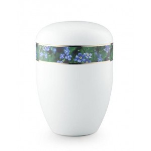 Biodegradable Urn (White with Forget Me Not Border)